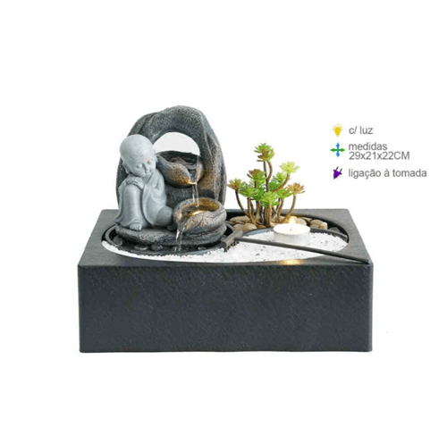 Monk Zen Garden Water Fountain