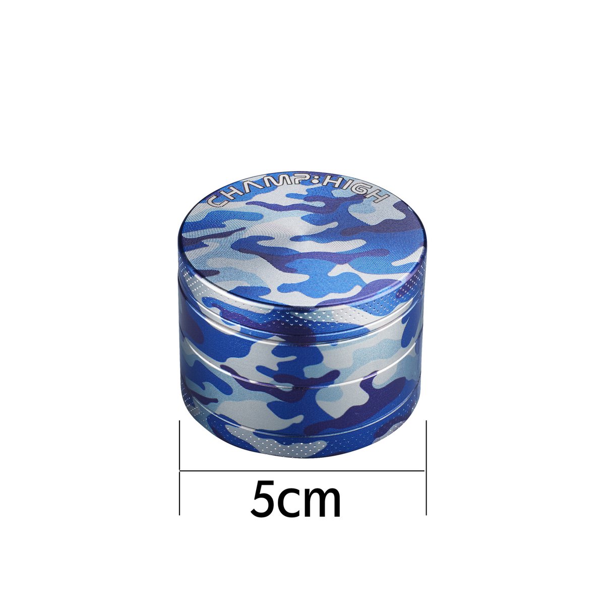 Display of 9 military spice mills - Blue, Purple and Green