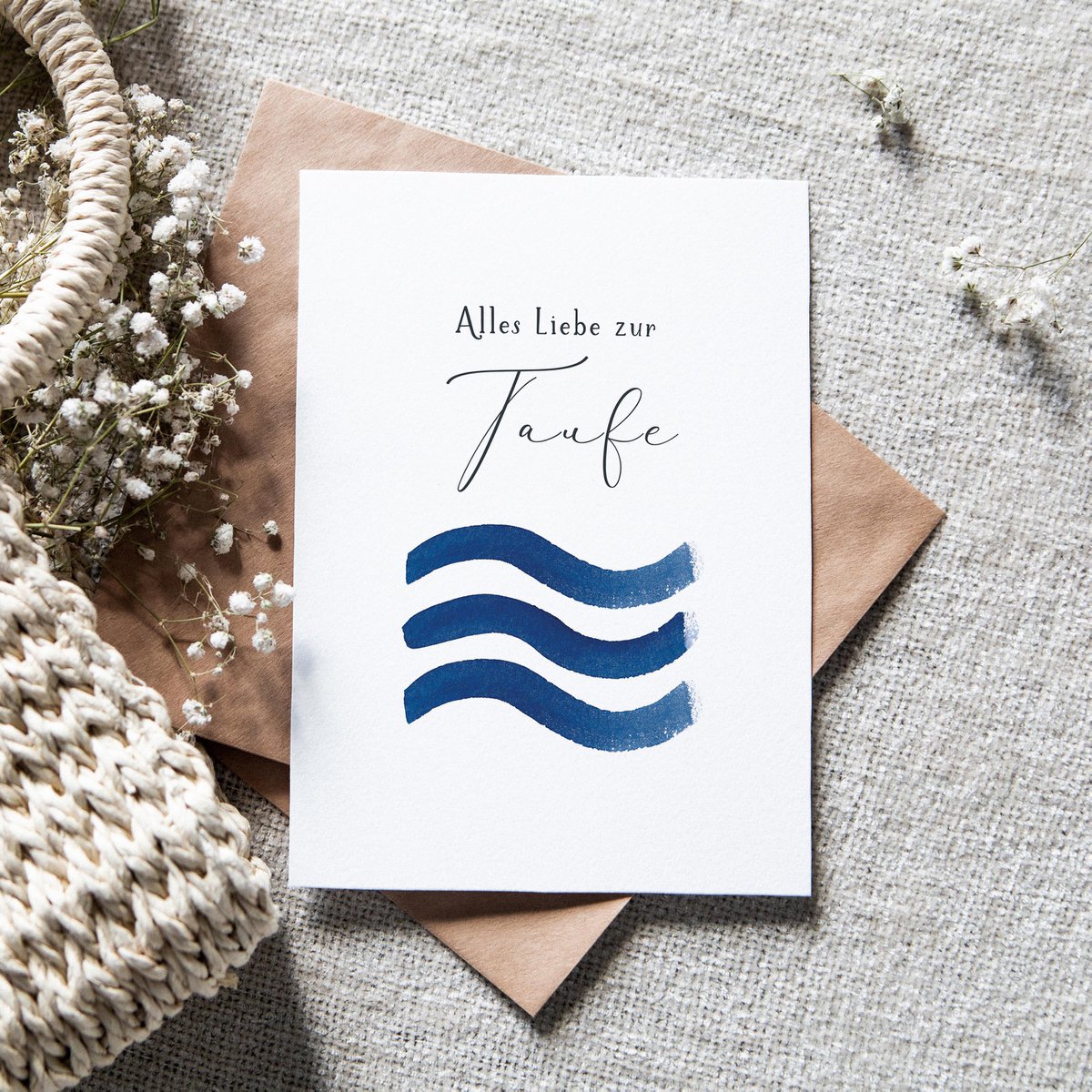 Foldekort "Blue Waves" | dåb