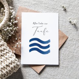 Foldekort "Blue Waves" | dåb