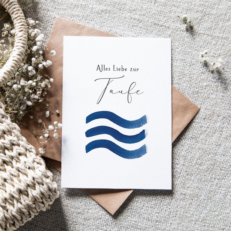 Foldekort "Blue Waves" | dåb