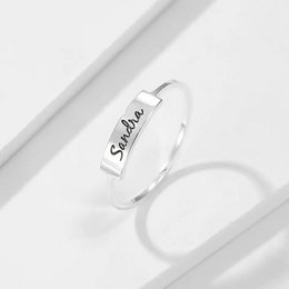 Fuld sølv Name-1 Ring - sølv ring