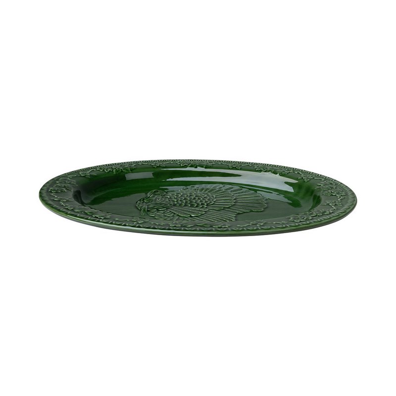 Ovale schaal kalkoen 48x36x4cm Groen