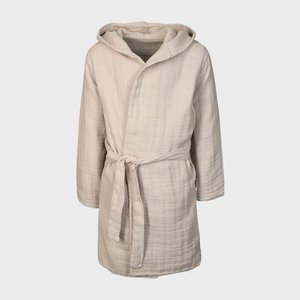 OrganicEra Organic Muslin Kids Bathrobe, 7-8 Years, Grey