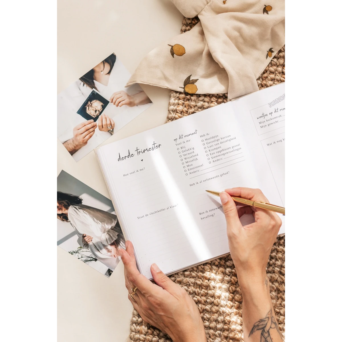 Fyllbooks Mijn zwangerschapsdagboek - Linnen Taupe