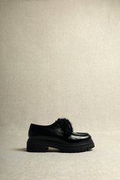 ODDA ALIAS BLACK – Grobe Leder-Loafer mit Plateausohle