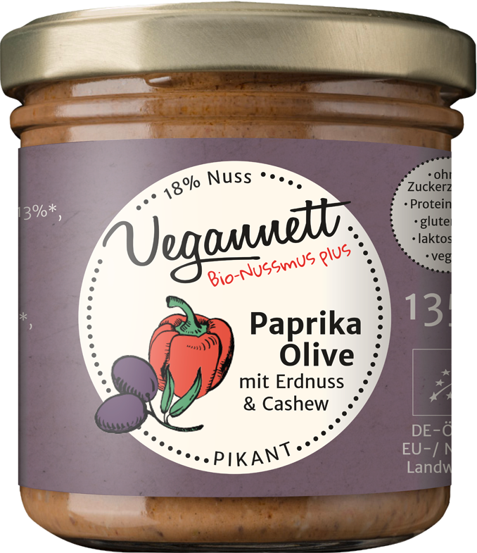 Organic paprika-olive spread