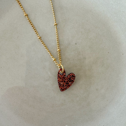 Ketting Lume Charms Glitter | Heart - Chocolate