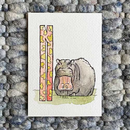 Tarjetas ABC de animales (tamaño A6)
