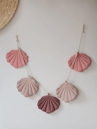 Guirlande de lin « rose » avec coquillages
