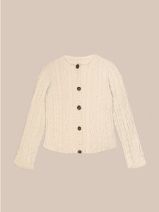 Weißer Cardigan aus blankem Strick