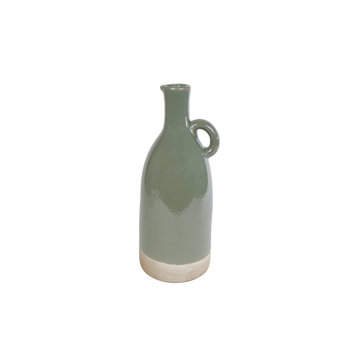 Vase Nico L grün-beige Steingut 16x15x38cm