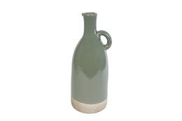 Vase Nico L grøn-beige fajance 16x15x38cm