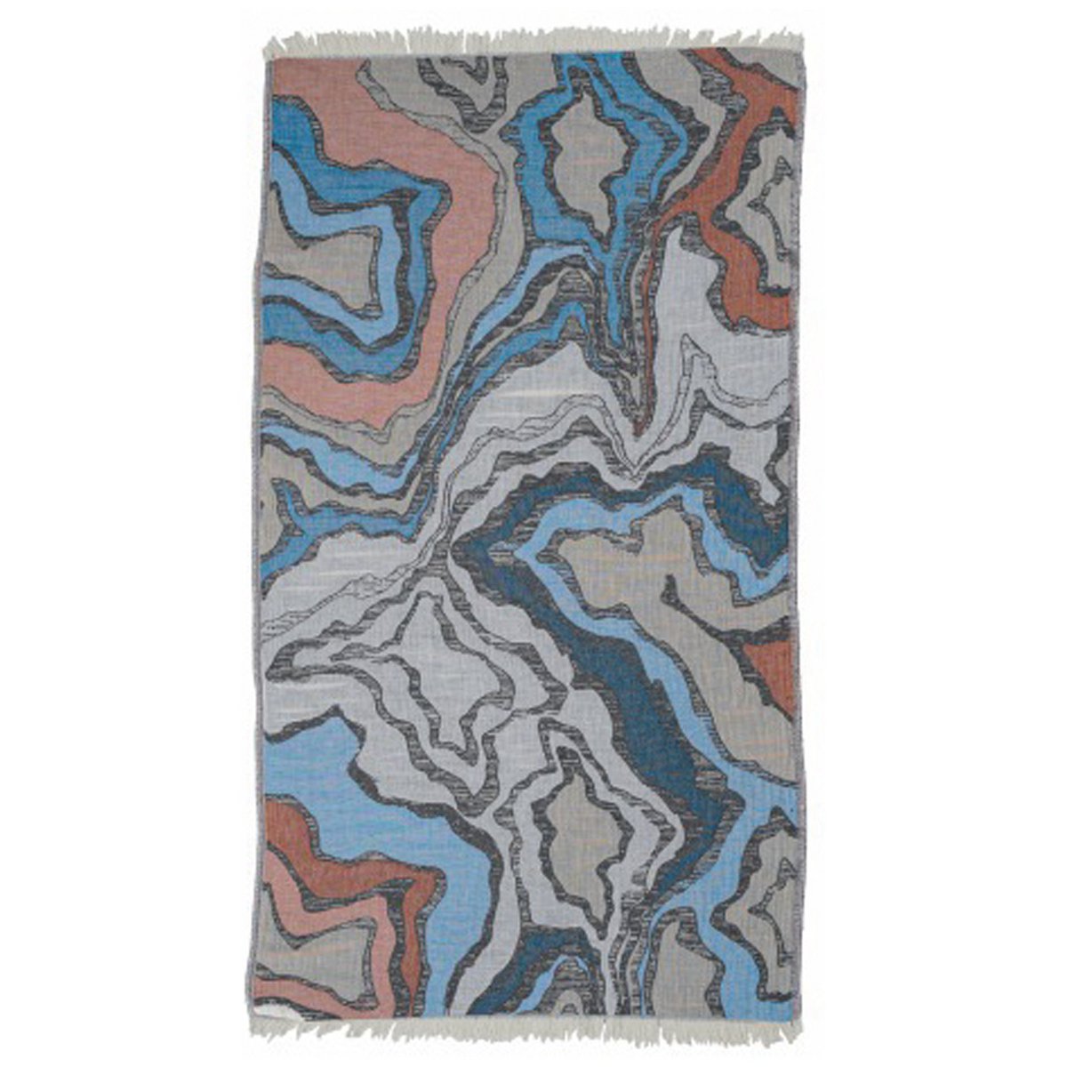 luxurious bath towel reflections terracotta blue