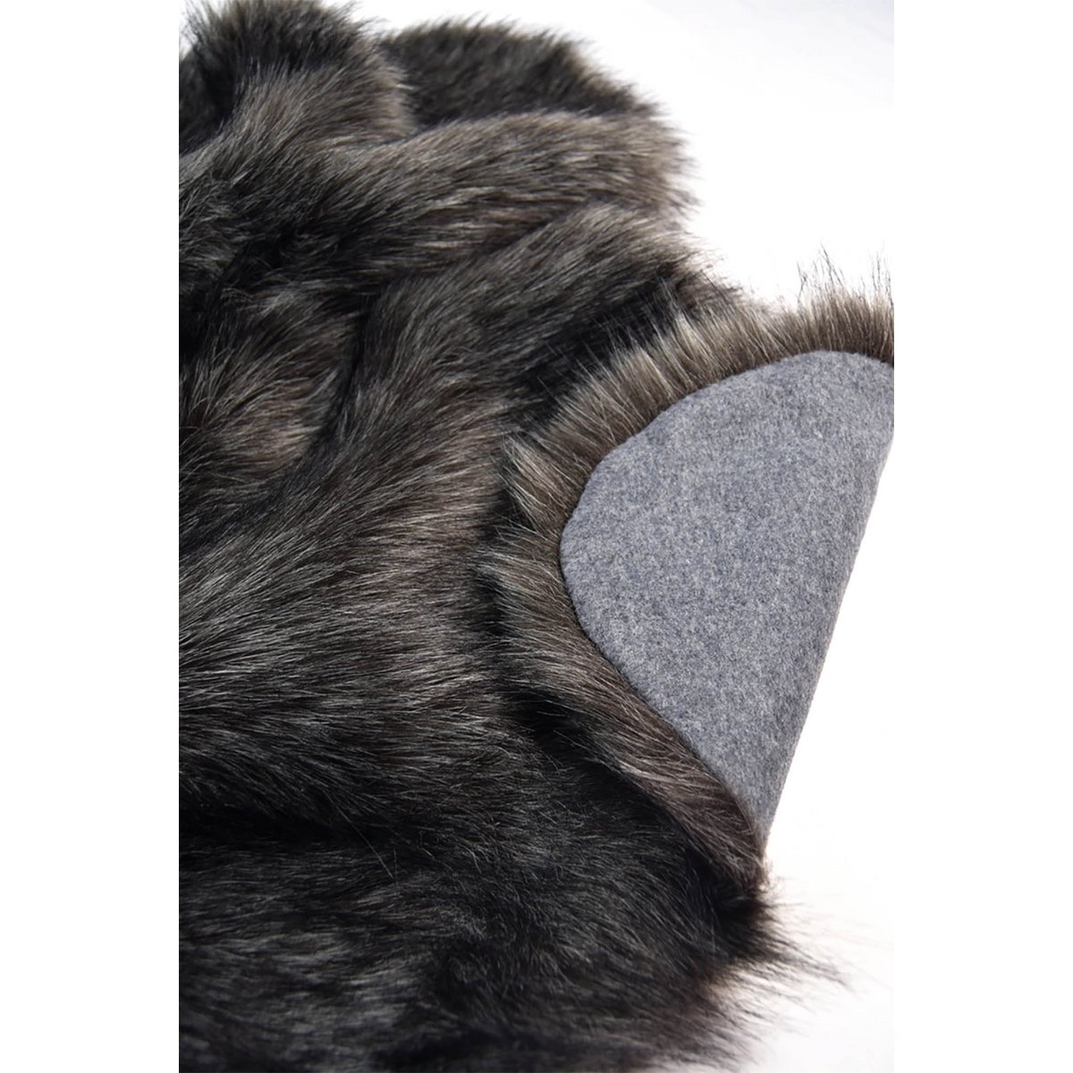 Seat Cover Silver Faux Fur