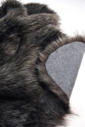Seat Cover Silver Faux Fur