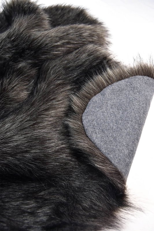 Seat Cover Silver Faux Fur