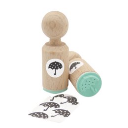 Timbro di legno mini ombrello