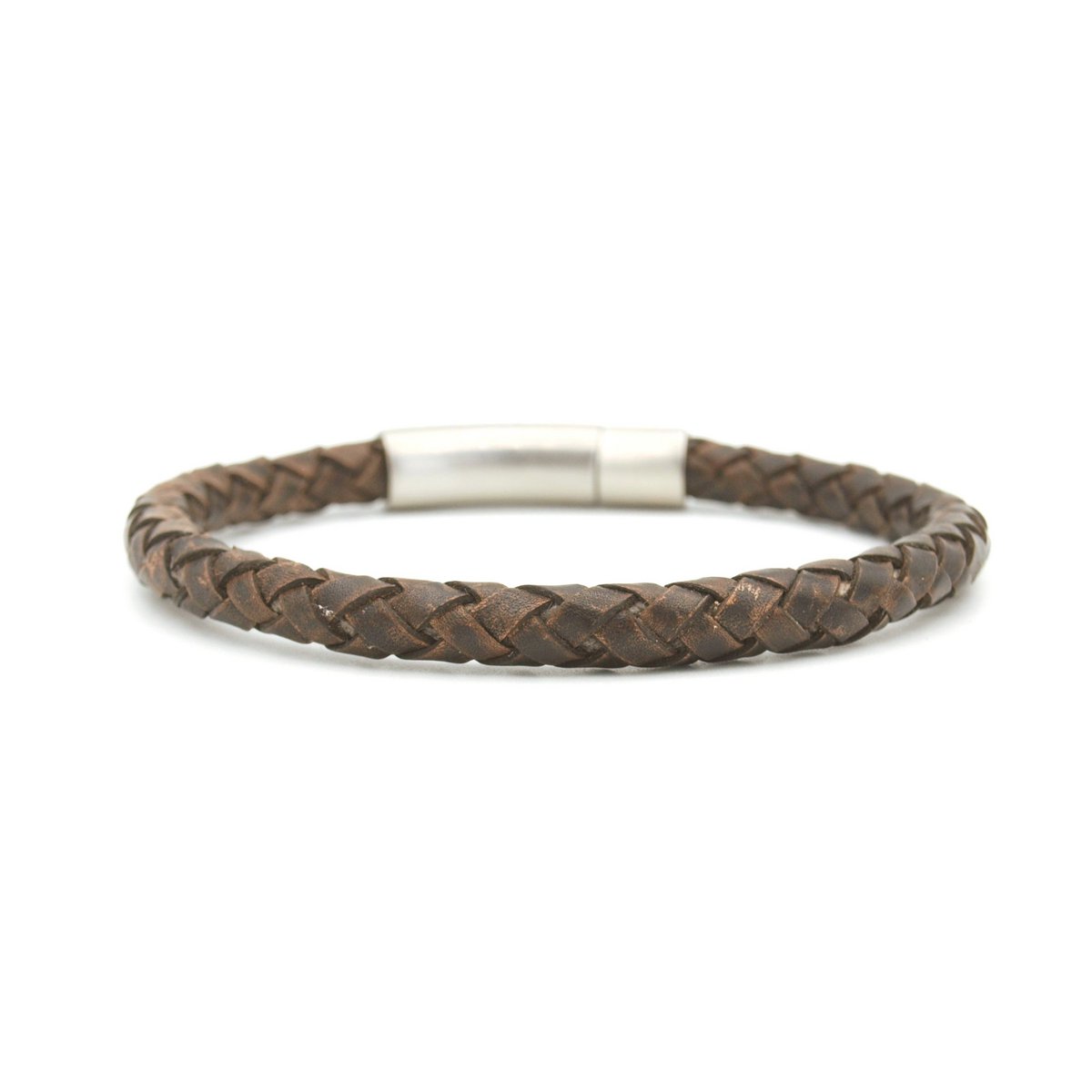 Kepang bruin - 6mm- zilver of goud