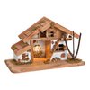 Krippenhaus mit LED Beleuchtung aus Kiefernholz, MDF Natur (B/H/T) 39x23x19cm