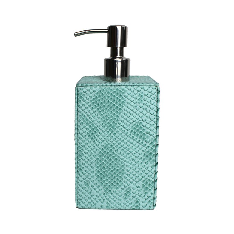 Soap dispenser artificial leather reptile turquoise dispenser imitation leather
