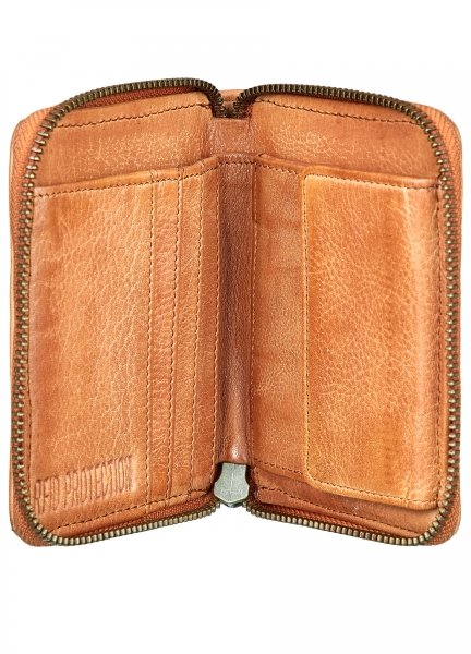 Tonía de cuero de billetera midi zip billetera
