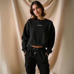 Crew Neck Sweat "GOOD ENOUGH FOR" - Grau Melange
