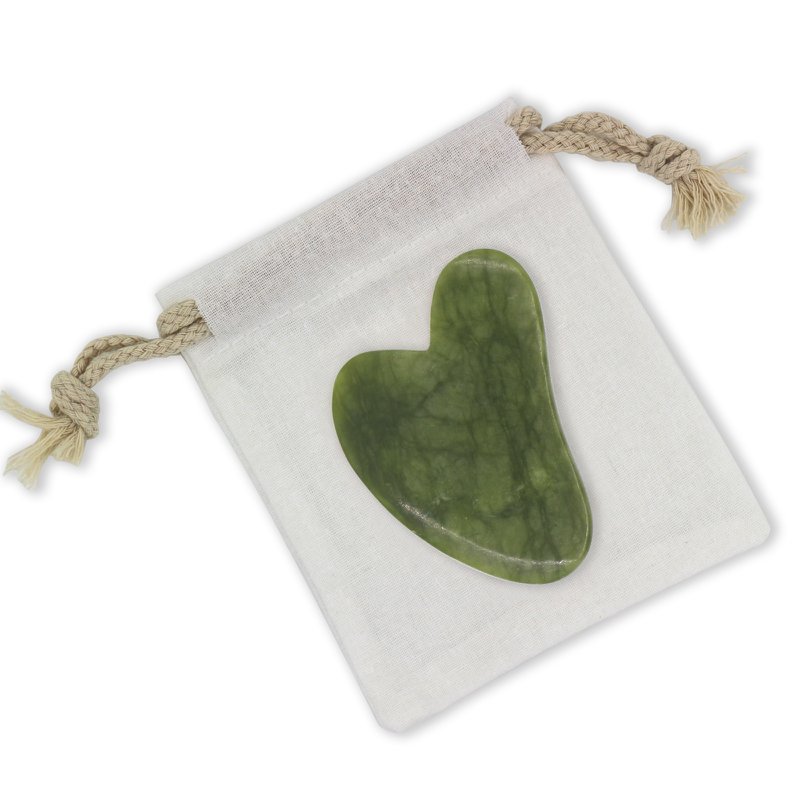 Sæt med 11 + 1 gratis - grøn jadesten Gua Sha med låg