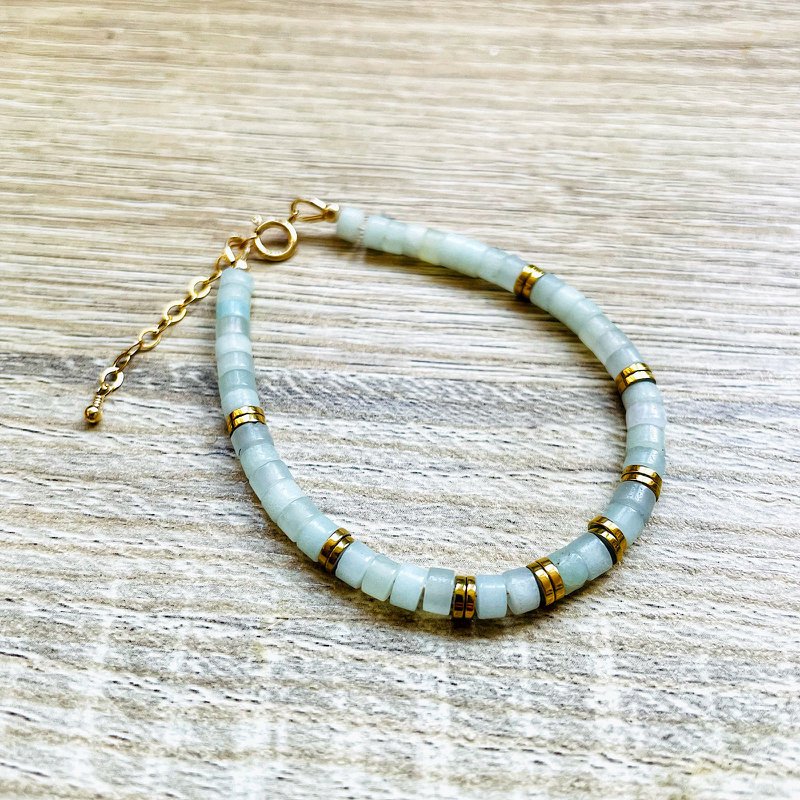 Jane Amazonit-Hämatit-vergoldetes Armband