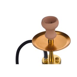 Chicha Komplettes Shisha-Set mit Silikonschlauch, Keramikkopf, Zange, Mundstück, Glassockel, Shisha-Komplettset Modern Gold