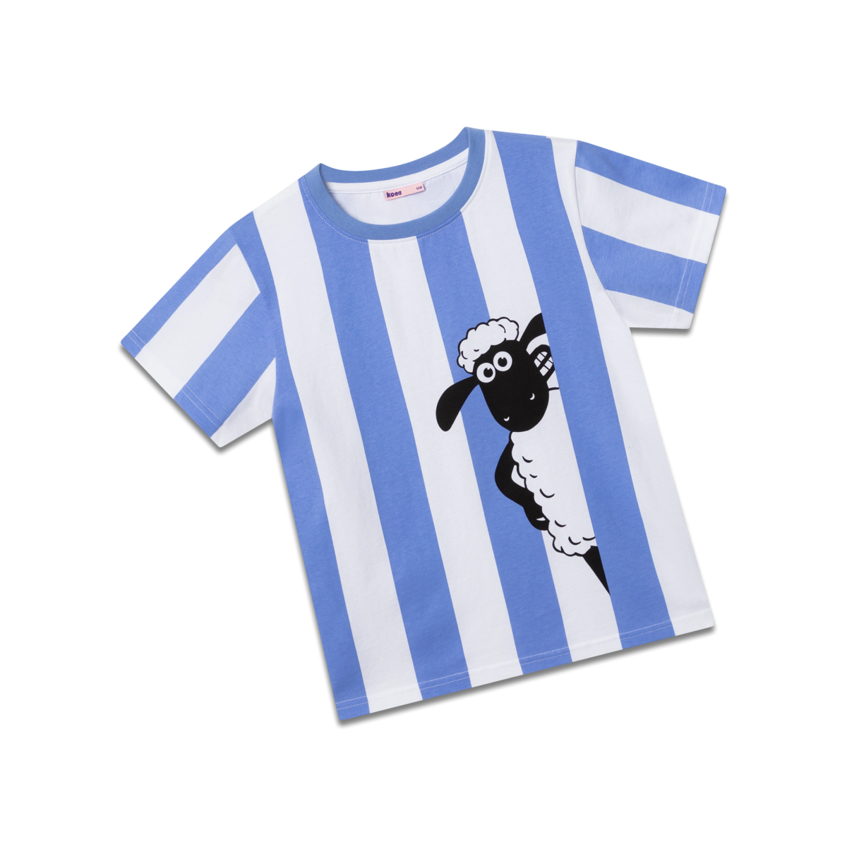 Koaa - Shaun Das Schaf «Smile» Stripes - T-shirt bleu