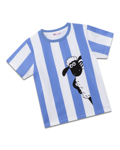 Koaa-Shaun Das Schaf "Smile" Stripes-T-shirtblauw