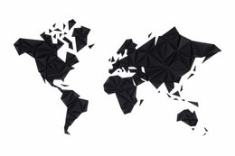 Wereldkaart - Zwart