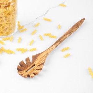 Handmade Olive Wood Pasta Server | Wooden Spaghetti Spoon