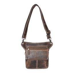 Belt Bag Leather Or Leather Festival Bag In 3 Colors With An Adjustable Shoulder Strap And A Flap