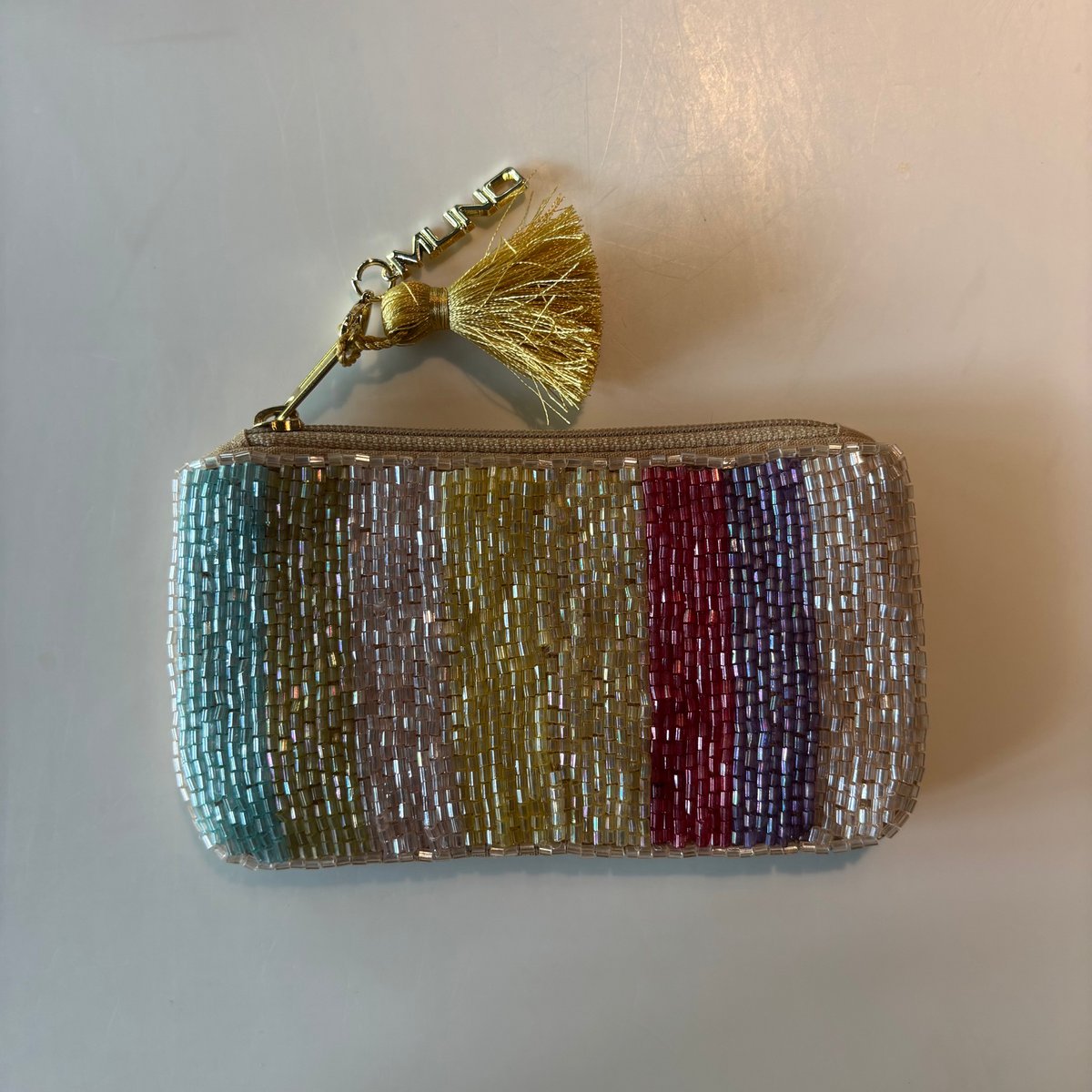Bolsa arco iris con cuentas hecha a mano * Regalo *