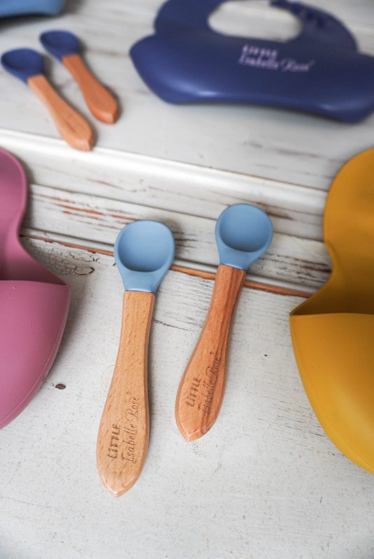Silicone spoon pastel blue 14 cm Little Isabelle Rose