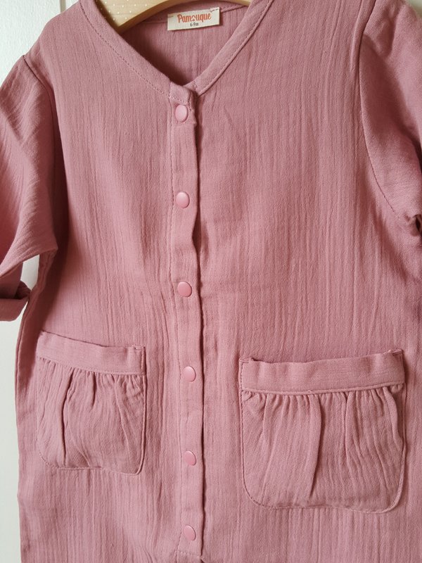 Uniseks mousseline romper / 100% biologisch dubbel gaaskatoen