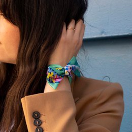 Foulard ruban Virginie Riou "Le petit papillon"