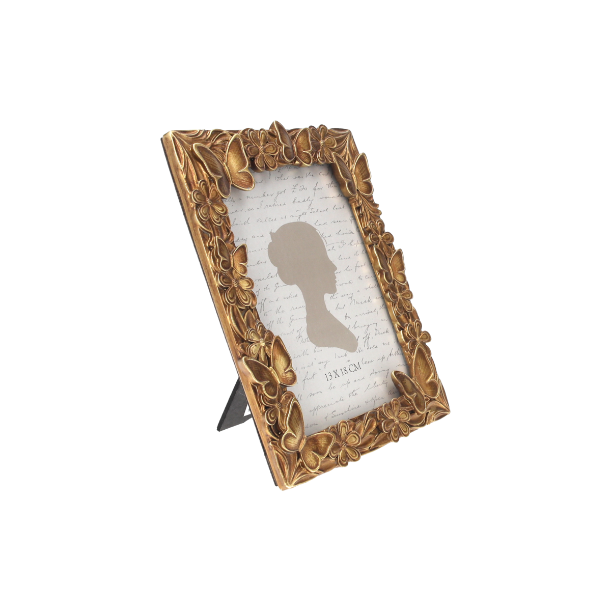 Gold resin butterfly photo frame 17x24 cm