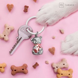 Portachiavi per cani "Cucciolo" - Simpatico ciondolo a forma di cucciolo - Portafortuna e regalo per gli amanti dei cani