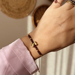 ¡Especial fin de año! - Pulsera de granate con lazo.