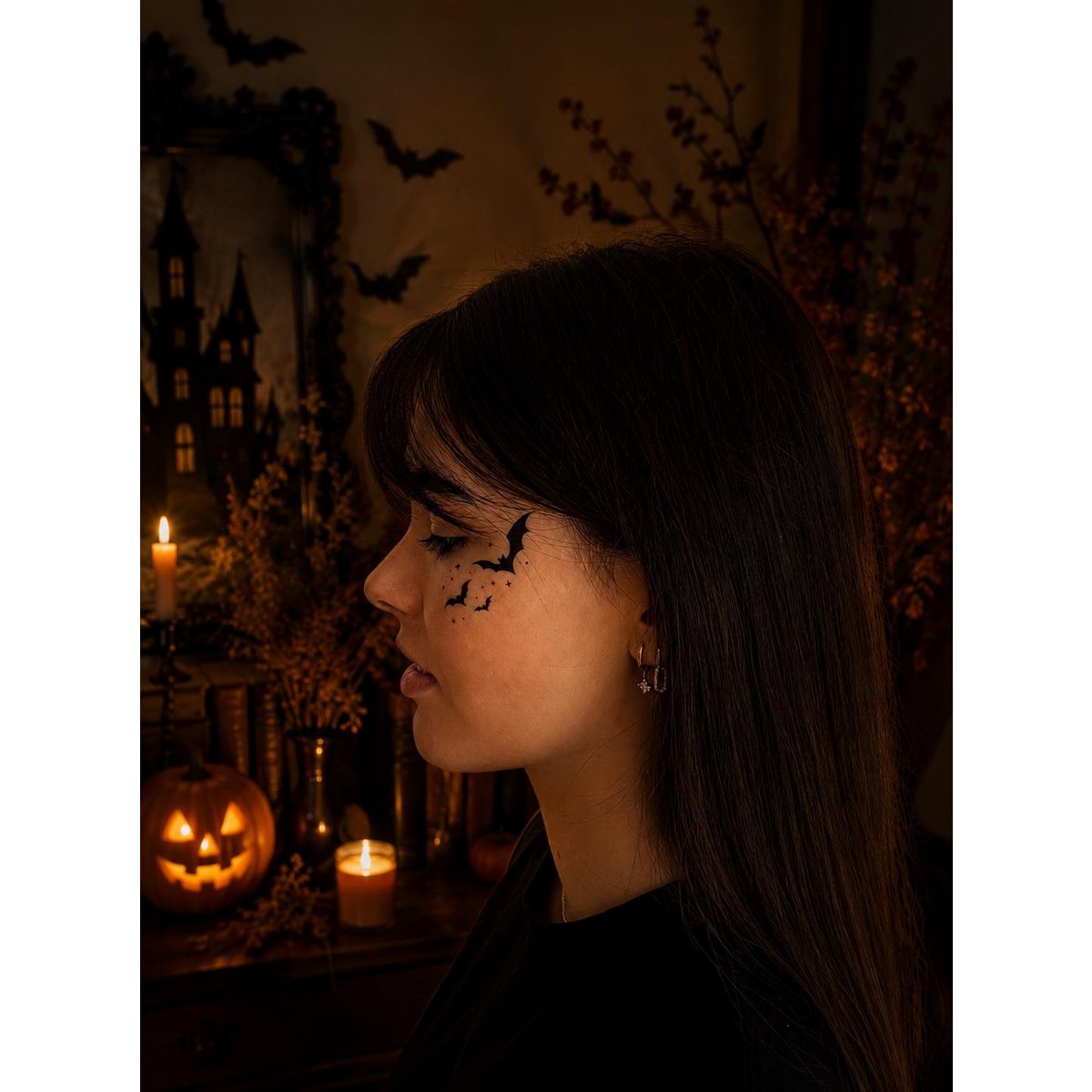 Tatuaje temporal: murciélagos x5