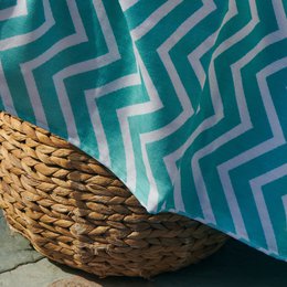 Katoenen hamamdoek van badstof - XL, Chevron-patroon