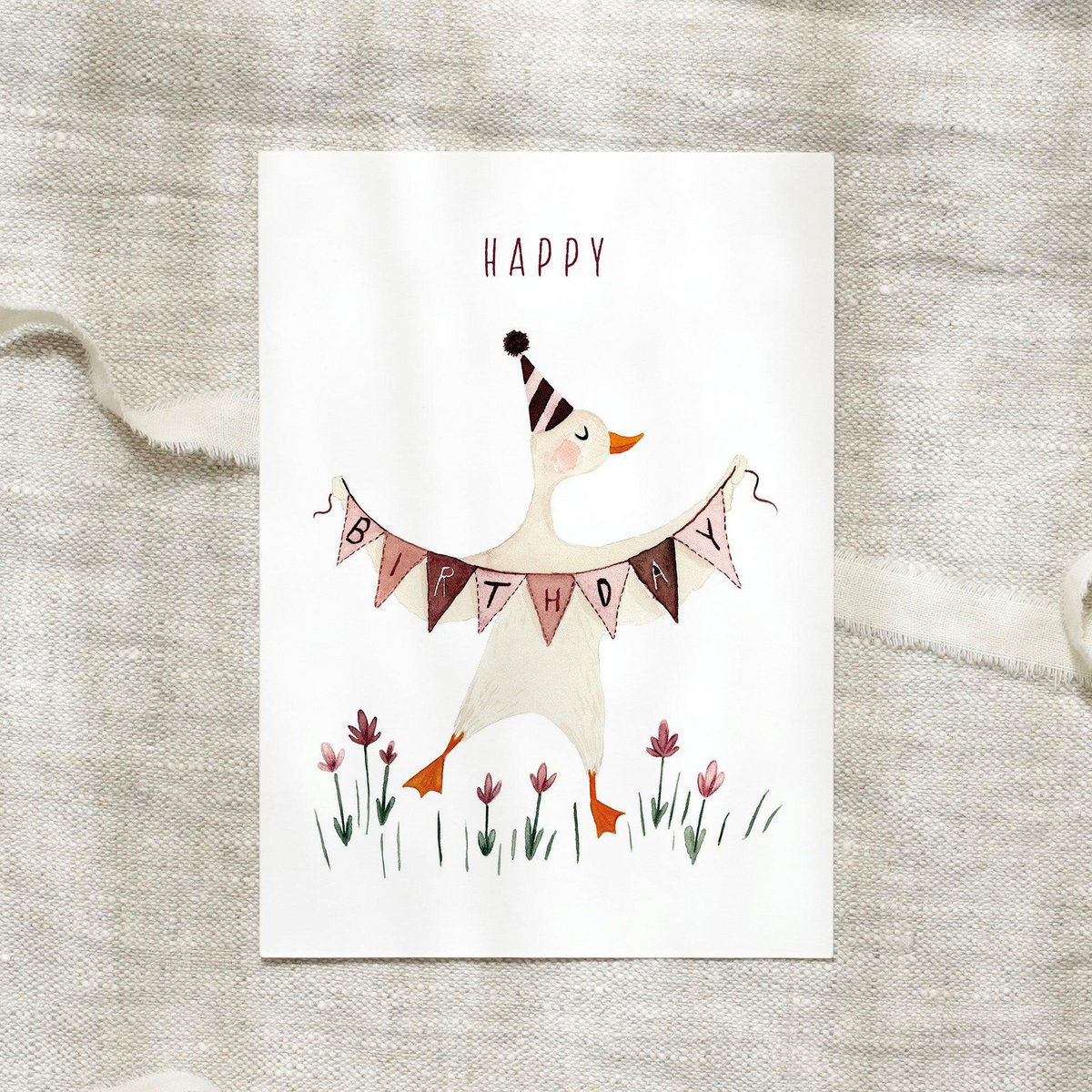 Carte postale - Anniversaire Oie