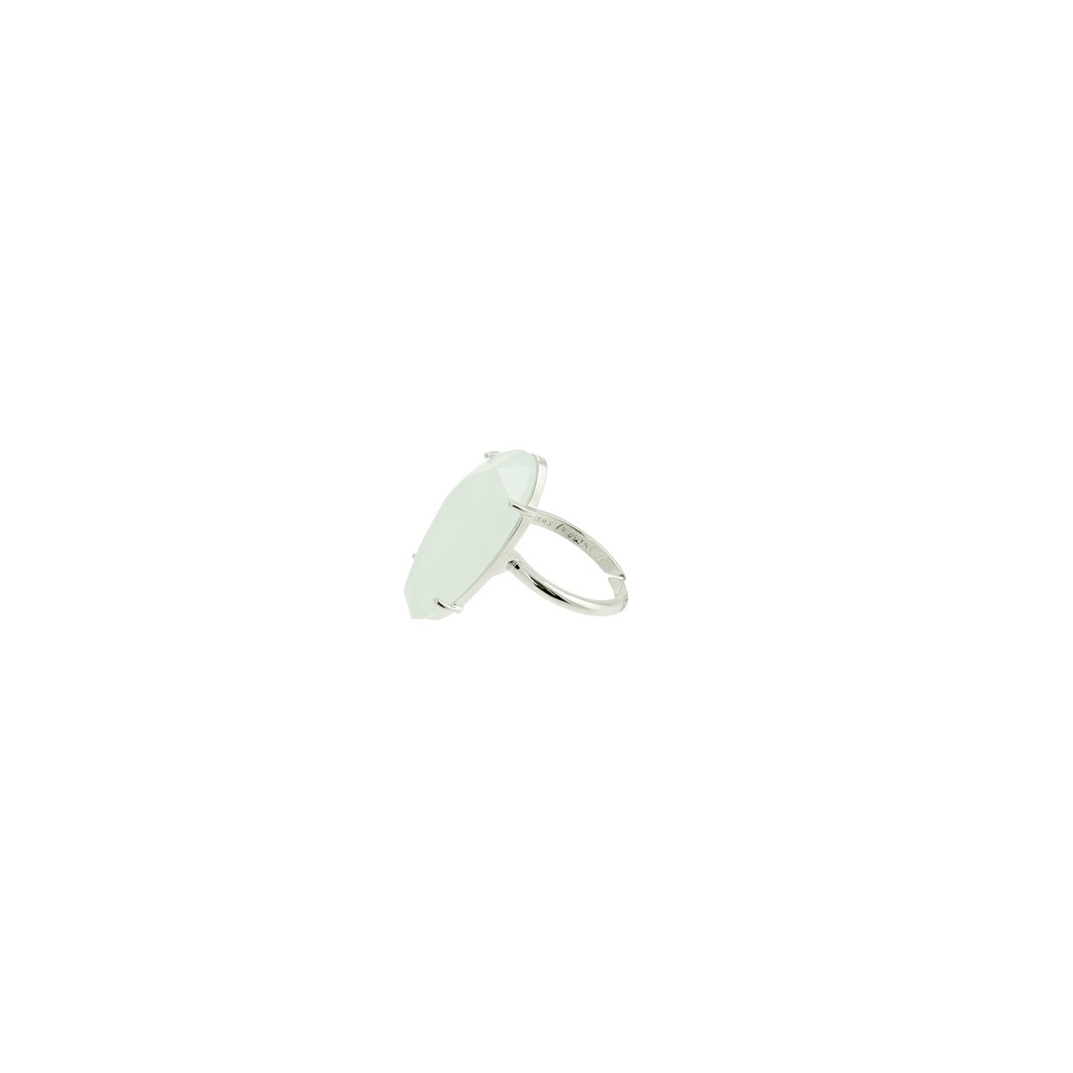 Starlight justerbar ring | Sølv Milky Aqua