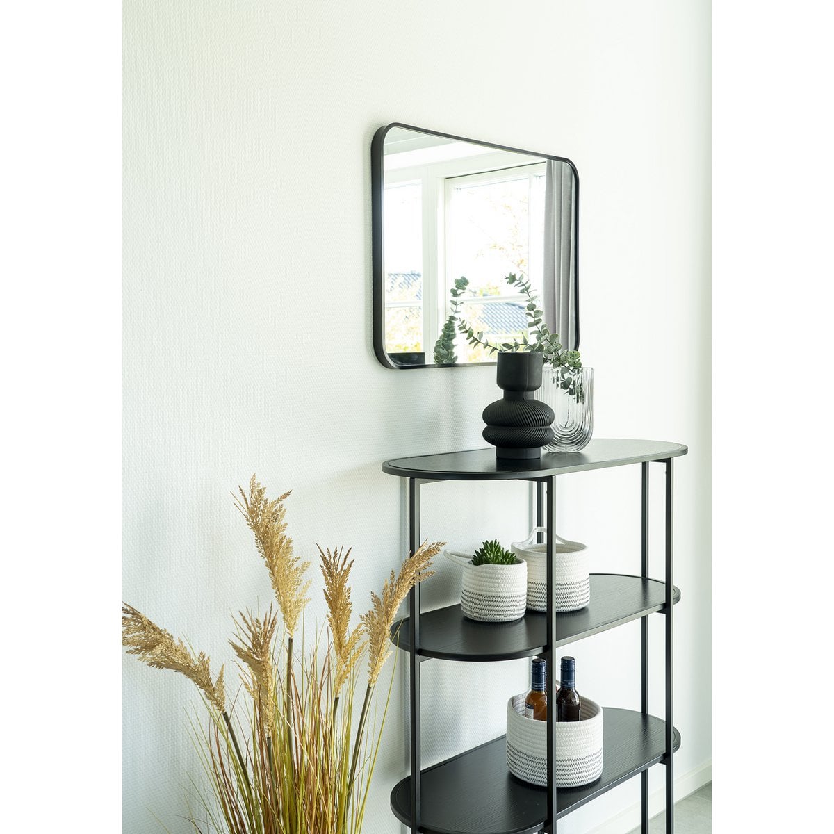 Vita Plank - Zwart, Staal/spaanplaat/melaminefolie, 85x36x111 cm