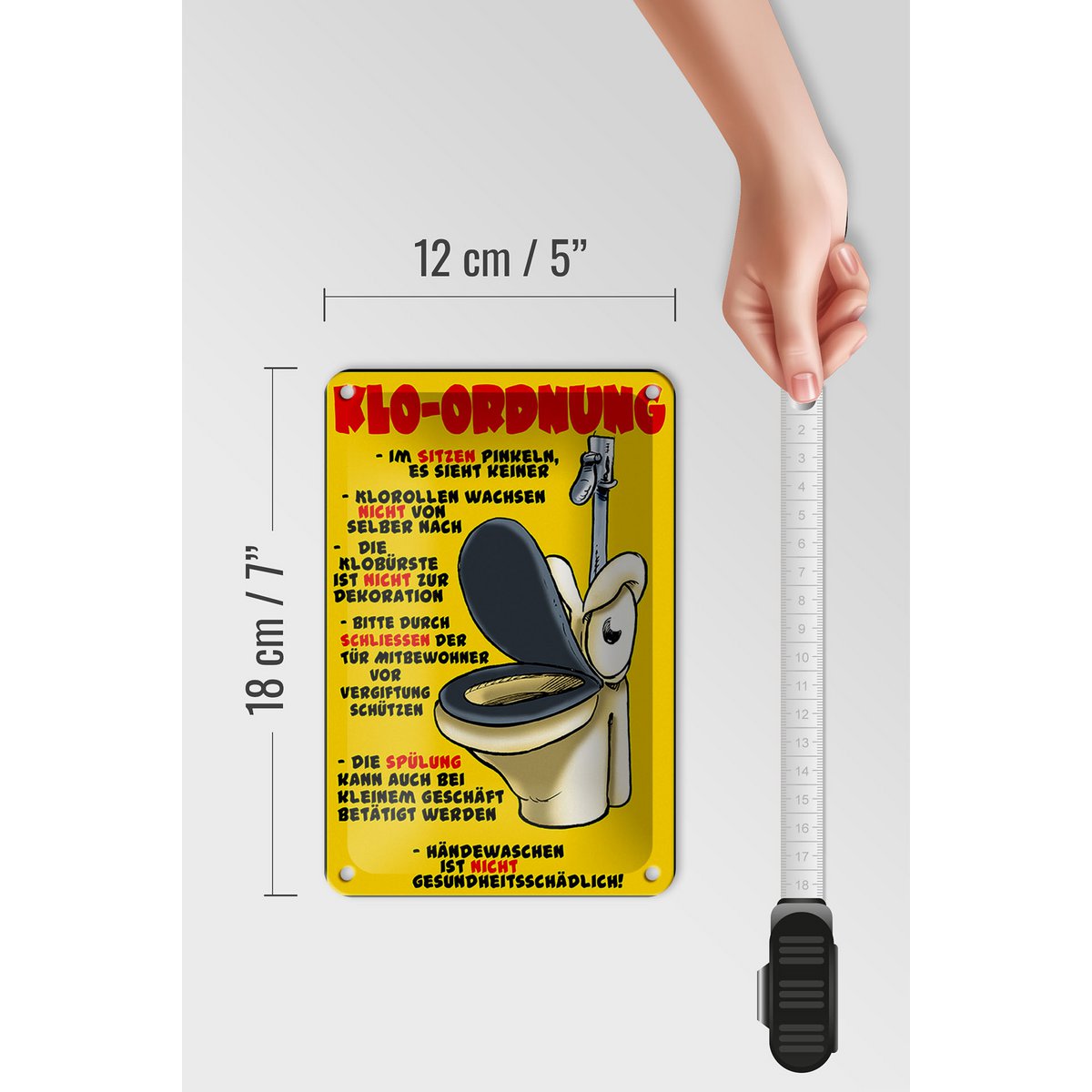 Tin sign note 12x18cm toilet order while sitting pee decoration