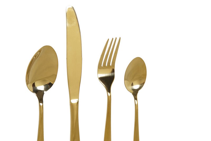 CUBERTERIA SET 16 INOX 3,5X1,5X15,5 2MM DORADO SM183745