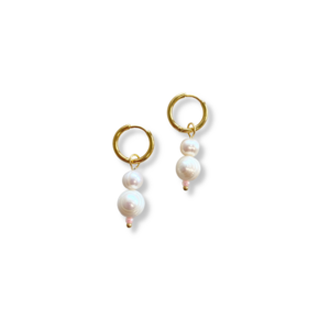 Oorbellen Big & Small Pearls - Goud